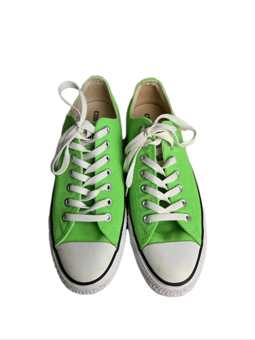 CONVERSE Chuck ALL STAR Classic LOW Sneaker Mens 9 Womens 11 NEON GREEN 114061F